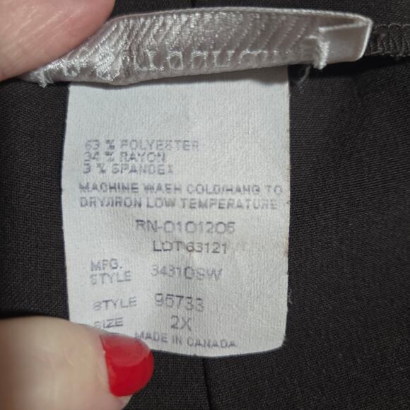 Vtg Soft Surroundings Plus 2X Pullon Brown Mocha Cropped Wide Leg Pant Classic - Picture 4 of 6